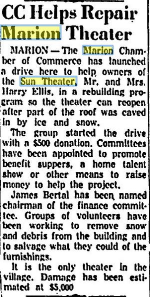 Sun Theatre - Feb 24 1962 Article